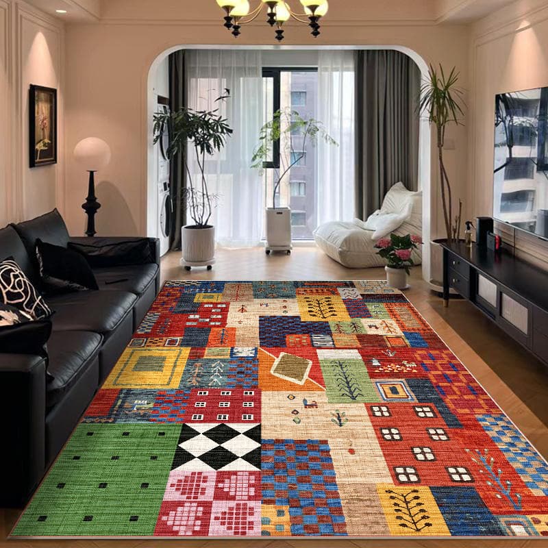 Living Room Carpet TPR Belgian Velvet Dopamine 2025 New Retro Bedroom Bedside Ethnic Style Sofa Mat