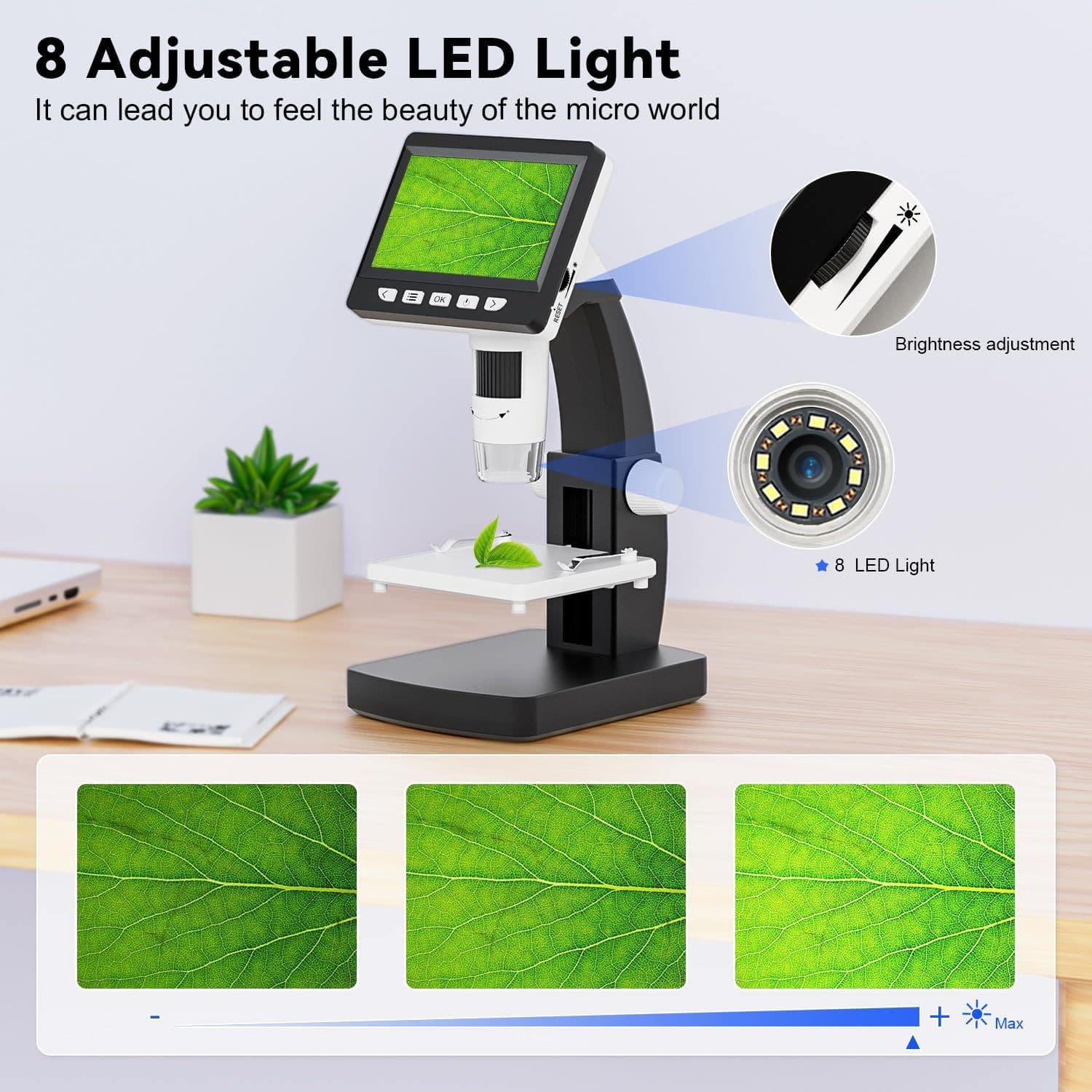 New High-Definition 4.3-Inch Large Screen Digital Microscope, Integrated Microscope, Digital Magnifier, Repair Tool