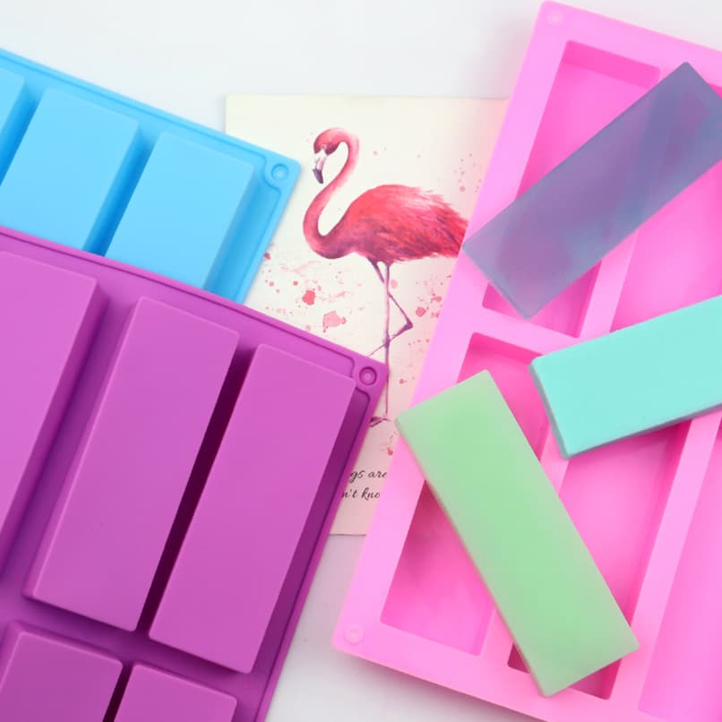 Minghao 8-Cavity Rectangular Soap Mold Silicone Handmade Soap Mold Cold Process DIY Square Soap Aroma Mold