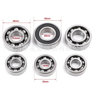 Motorcycle Gearbox Bearing 6-Piece Set for GY6 50 80 125 150 Gearbox Bearings