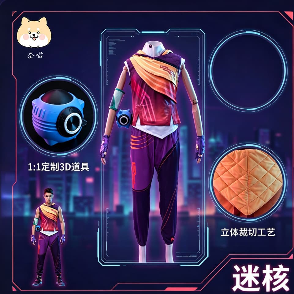 Fearless contract fan-core cos suit Valorante cospaly costume two-dimensional game play