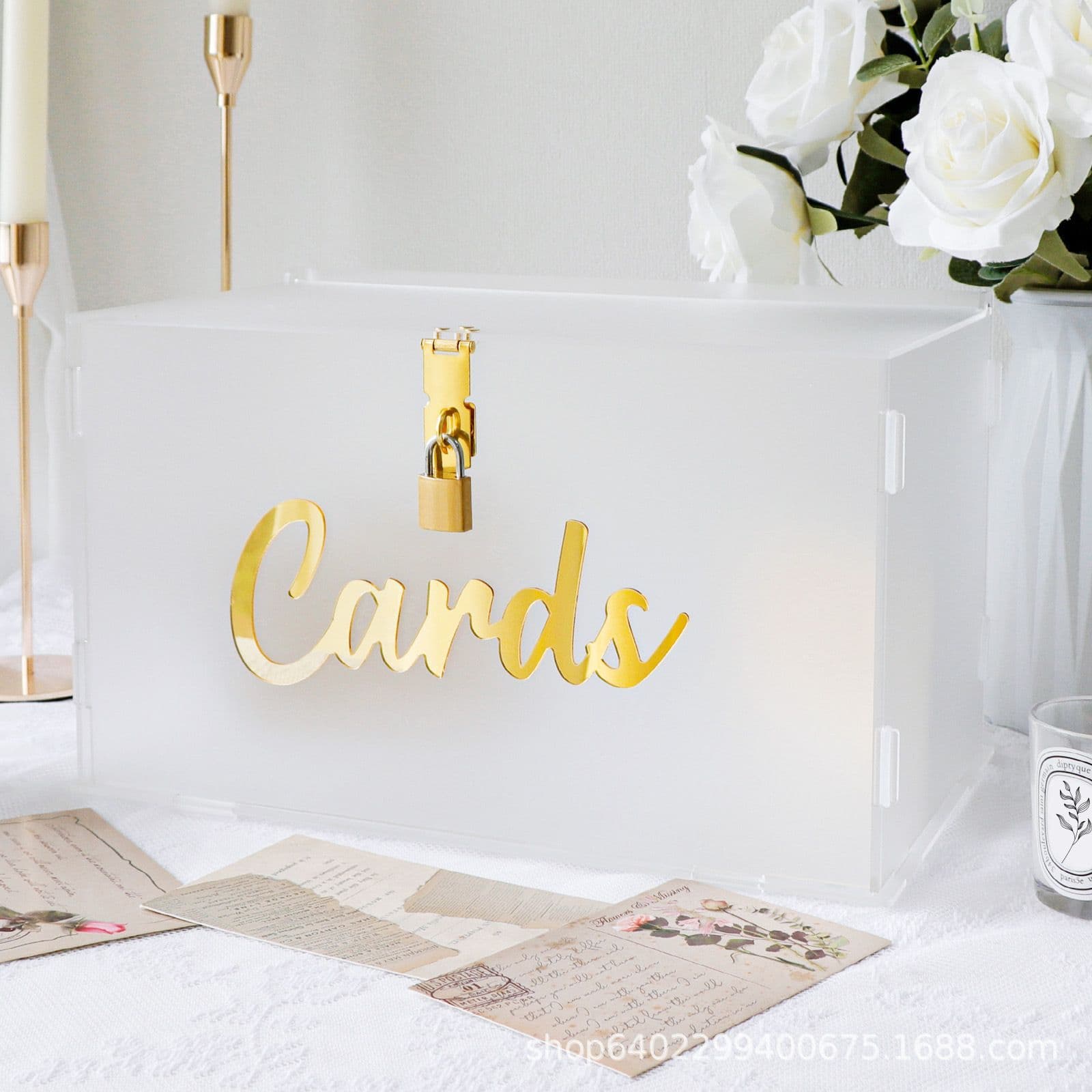 Acrylic Wedding Card Box with Light, On-Site Blessing Envelope Collection, High-Transparency Disassemblable Acrylic Storage