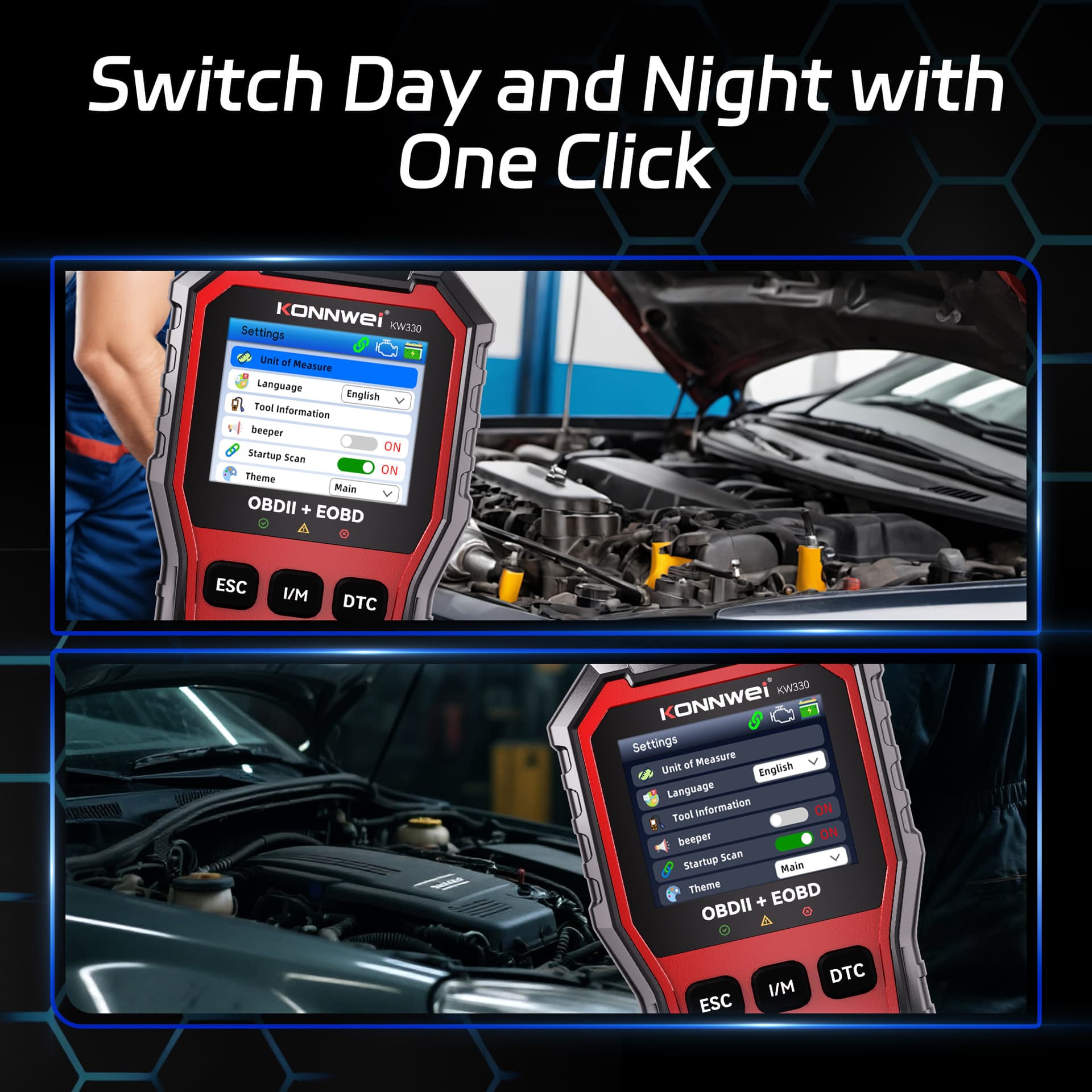 KW330 Automotive Diagnostic Tool Car OBD Scanner ECU Reader Vehicle Fault Scanner