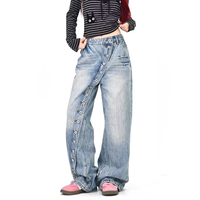 Hong Kong Style Trendy Men's Summer 2026 New Personalized Letter Jeans Hip-Hop Streetwear Cool Long Pants