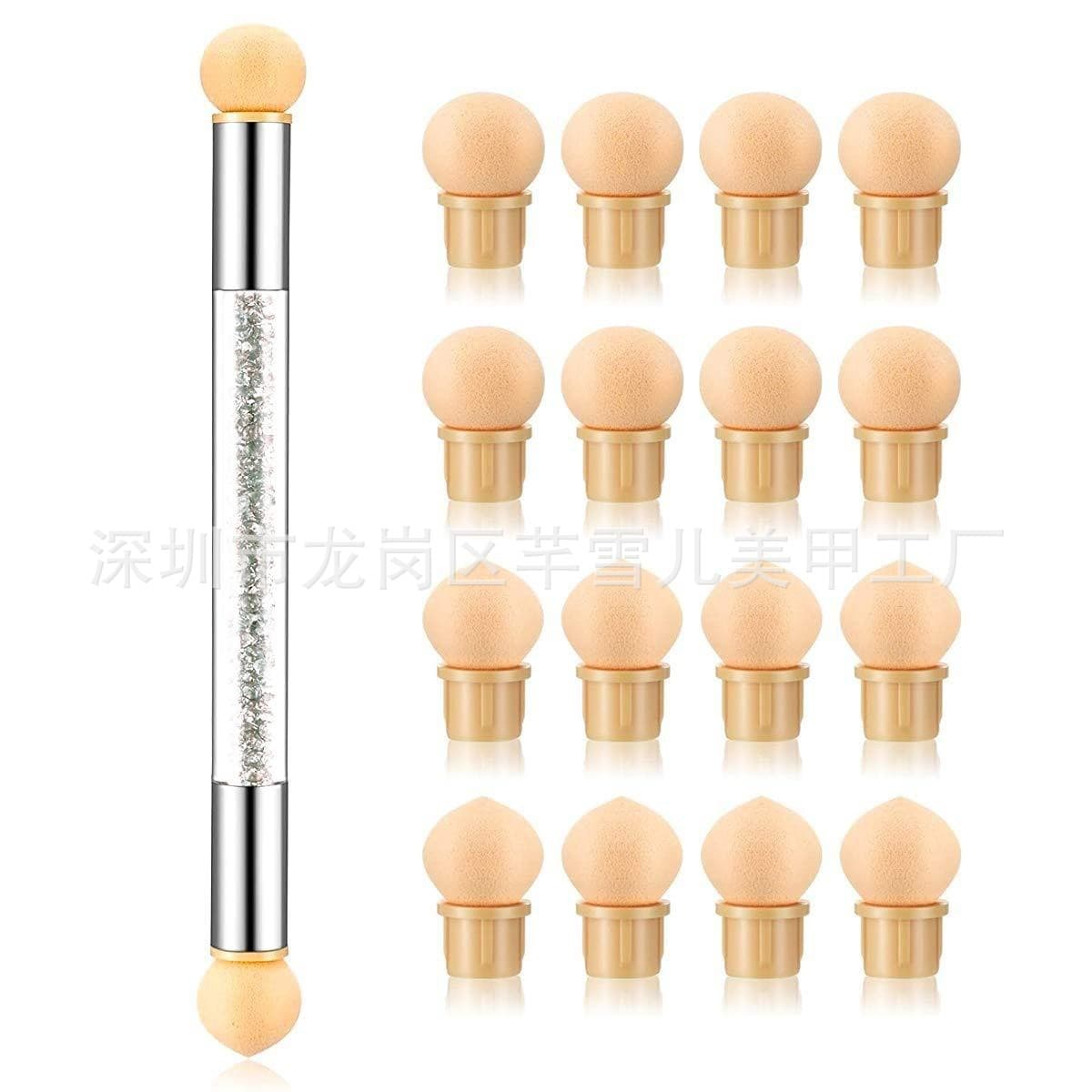 Cross-border manicure double-ended sponge pen nail gradient smudge pen pat glue special pen dot paint pen store use poke pen