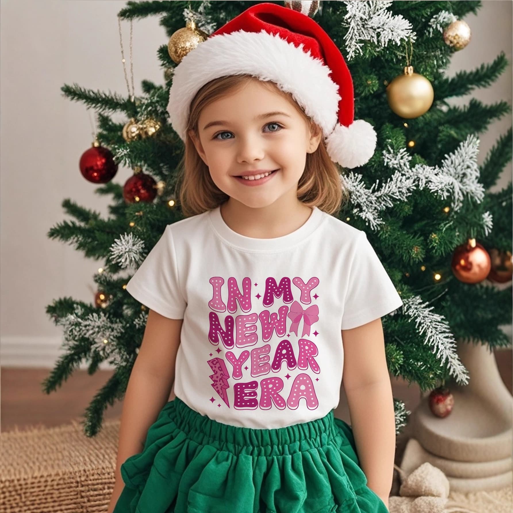 Short Sleeve Cotton Christmas New Sibling Baby Outfit Cute Round Neck First Christmas Toddler T-Shirt 1