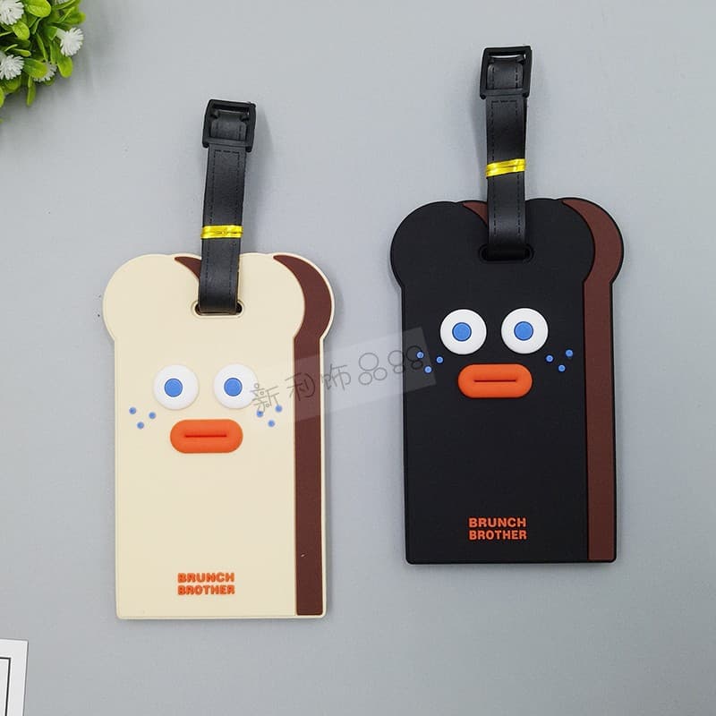 Korean Toast Luggage Tag Travel Suitcase Tag Luggage Tag Bag Charm Anti-Loss Tag Identification Wholesale