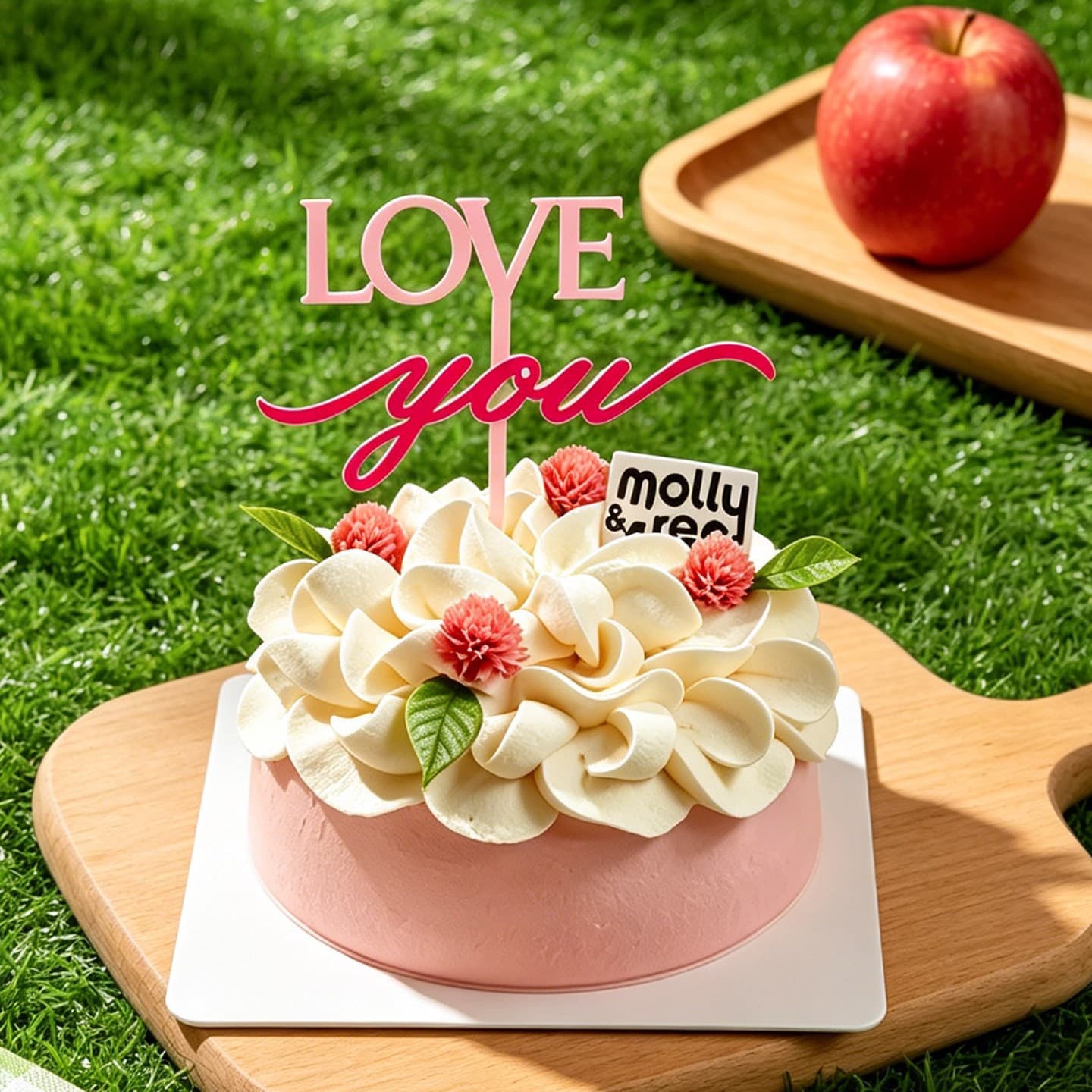 Chinese Valentine's Day small cake decoration Love you couple anniversary confession acrylic baking decoration plug-in