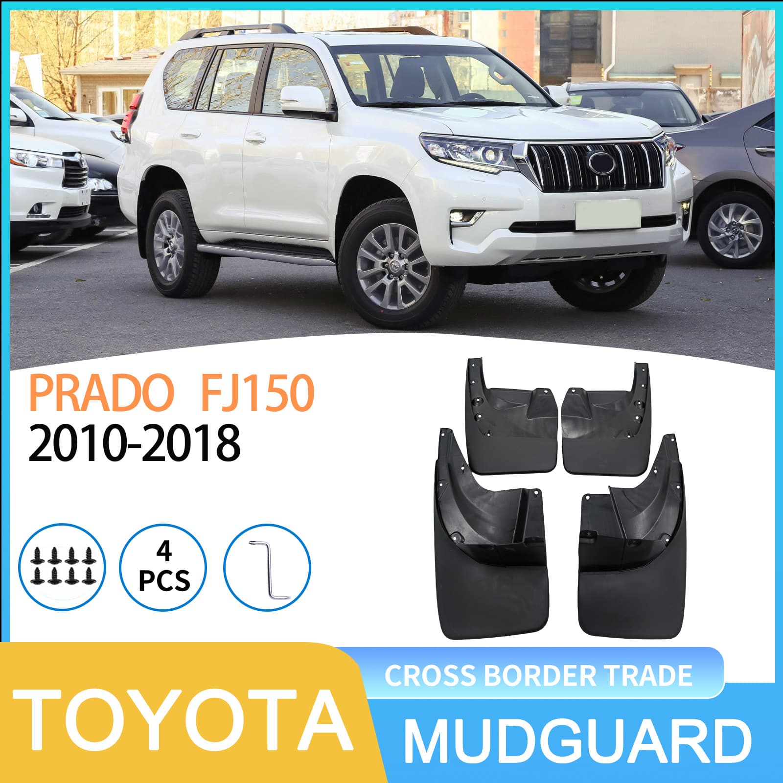 Mud Flaps for Toyota Prado PRADO FJ150 2010-2018 Cross-border Trade Auto Mudguards