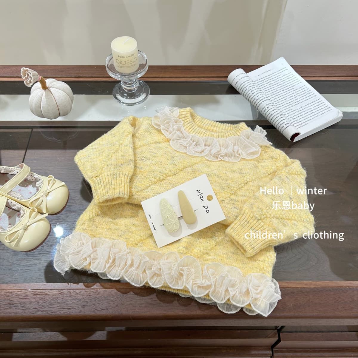 [Le Enbaby] Girls 2025 Winter New Style Girls' Style Knitted Suit Girls' Small Fragrance Style Two-piece Skirt