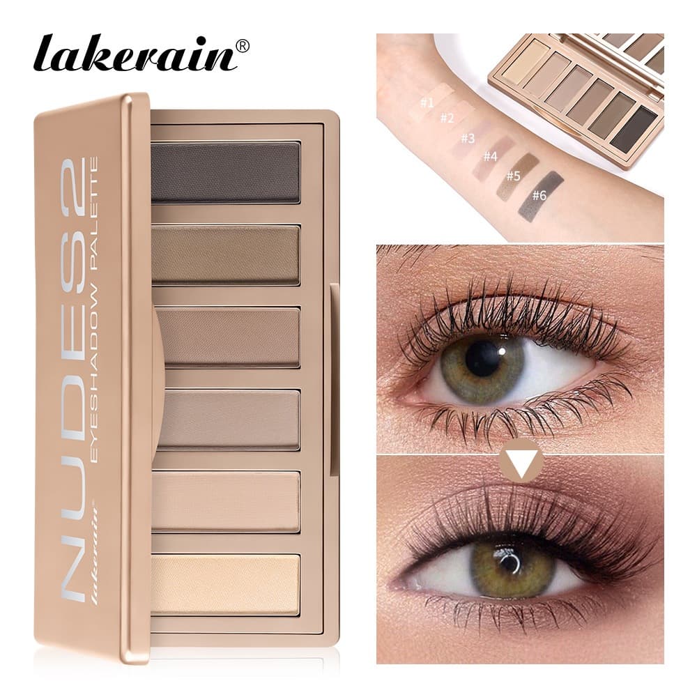 Cross-border Beauty Lakerain Six-Color Mini Eyeshadow Palette Pearlescent Matte Silky Eyeshadow Pale