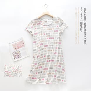 New Knitted Short Sleeve Pajama Cute Cartoon Homewear European Plus Size Women's Nightgown Printed Pajamas Wholesale