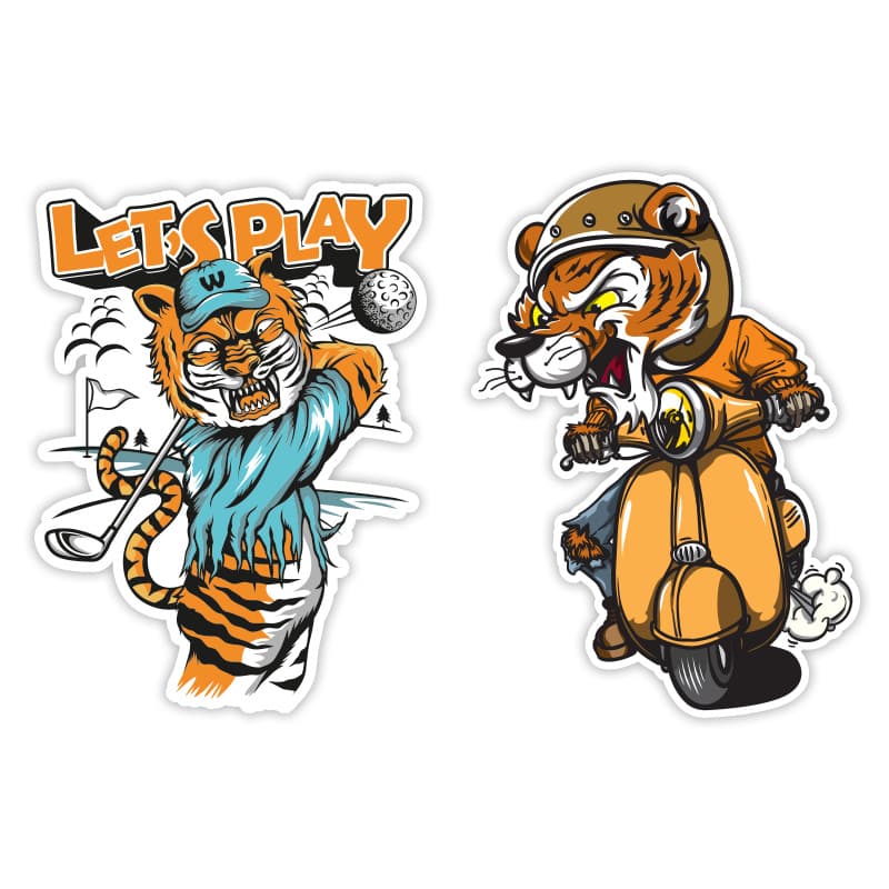 Electric vehicle car body glass window decoration stickers national trend personalized Year of the Tiger car stickers tiger stickers