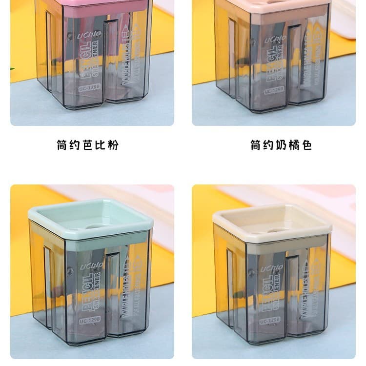 Cartoon Double-Hole Pencil Sharpener with Custom Logo Stationery Handheld Pencil Sharpener for Students Kids Pencil Sharpeners Wholesale