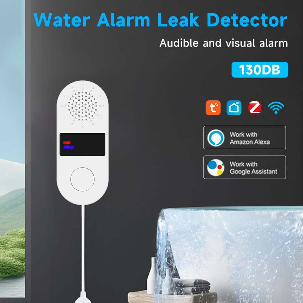Tuya Water Leak Sensor WiFi/Zigbee Water Leak Alarm Remote Home Water Leak Alert Smart Home