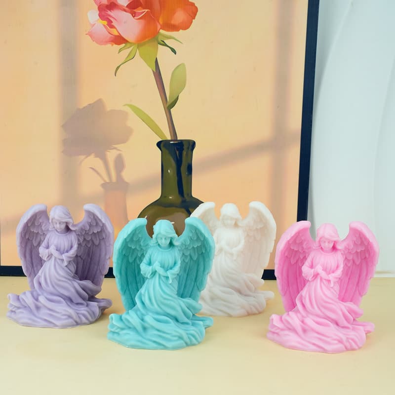Figurine Decorative Art Resin Cake Base Home Goddess Prop Floor Ornament Angel Silicone Mold Cake