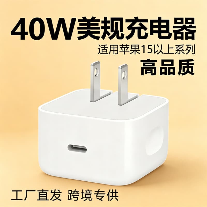 PD 40W US Standard Charger Compatible with Apple 17 Charger Type-C Power Adapter US Standard Fast Charging Head