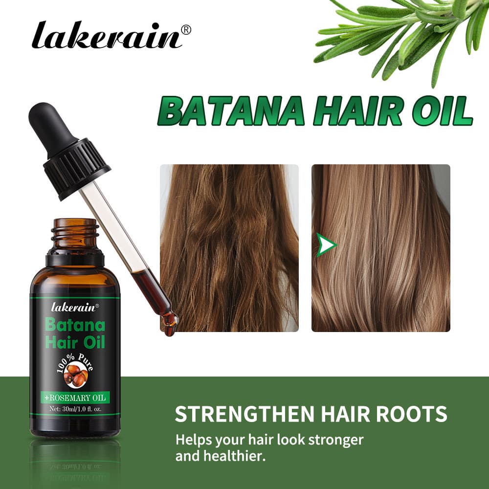 lakerain Batana Hair Care Oil - Smooths Hair Strands, Strengthens and Thickens Hair