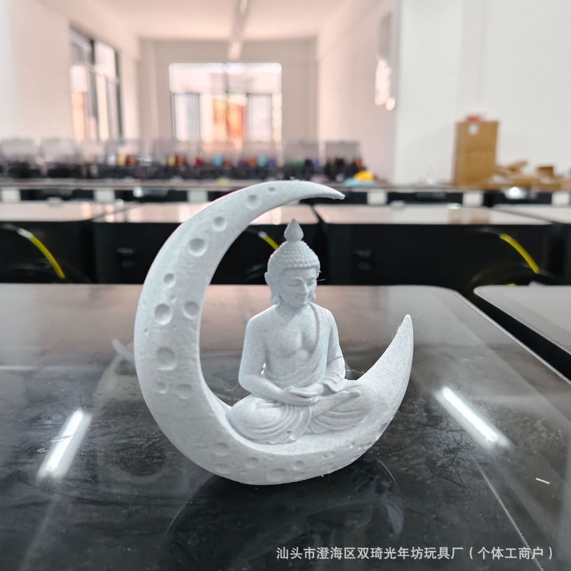3D Printed Cross-Border Popular Item: Buddha and Moon High-Quality Creative Office Desk Decoration Ornament