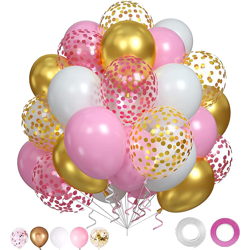 New 12 Inch Metal Color Paper Shred Balloons Set for Wedding Valentine's Day Birthday Party Decoration Graduation Latex Balloons