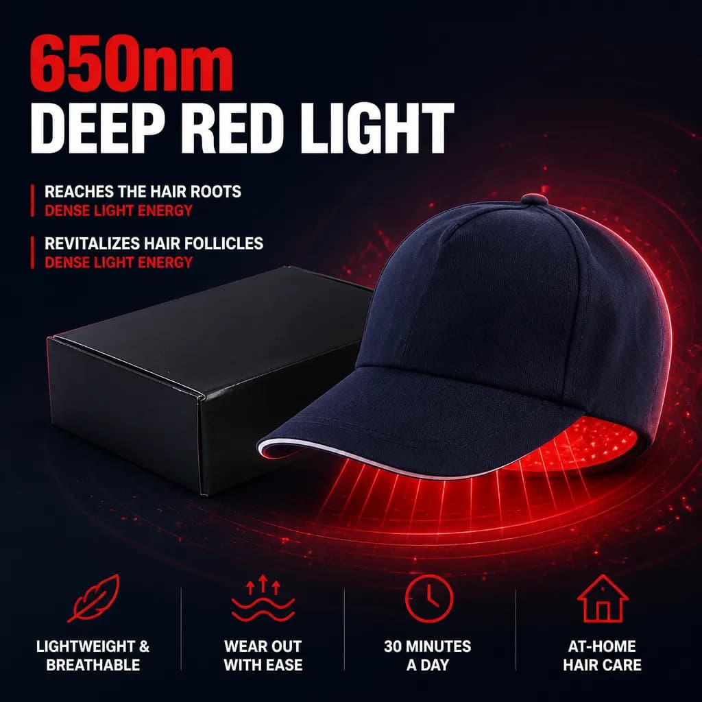 Cross-border hair growth cap, red light hair care cap, blue light beauty therapy cap, infrared light hair loss prevention cap