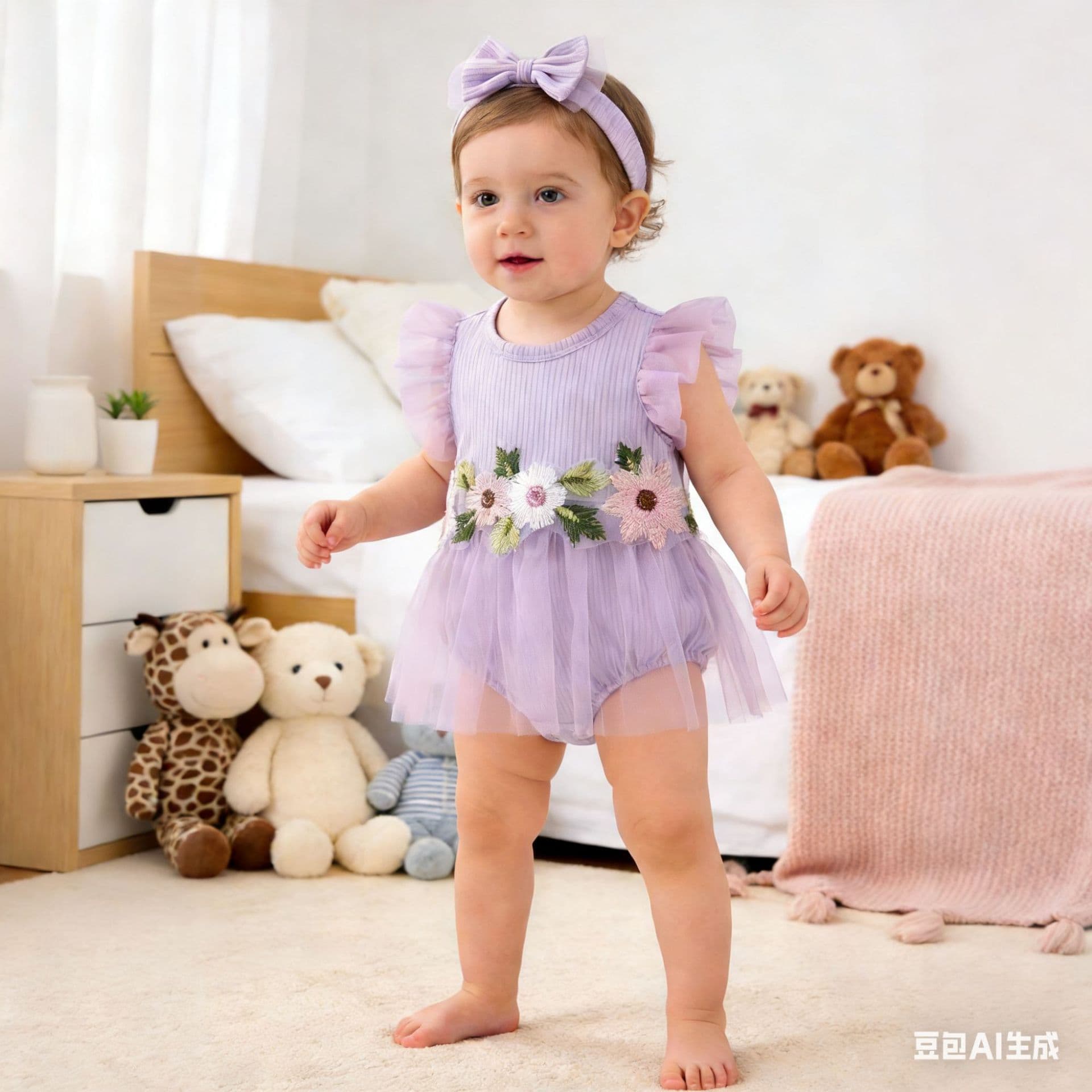 2026 New Baby Girl Mesh Tutu Dress Summer Baby Stylish Cute Little Flower Flutter Sleeve Romper Set