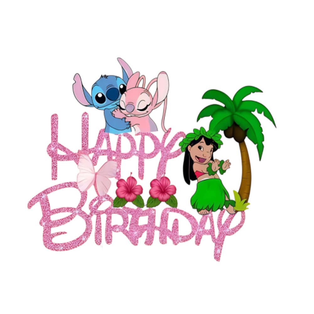 Stitch Beach Surfing Children's Birthday Party Cake Decoration Stitch Birthday Decor