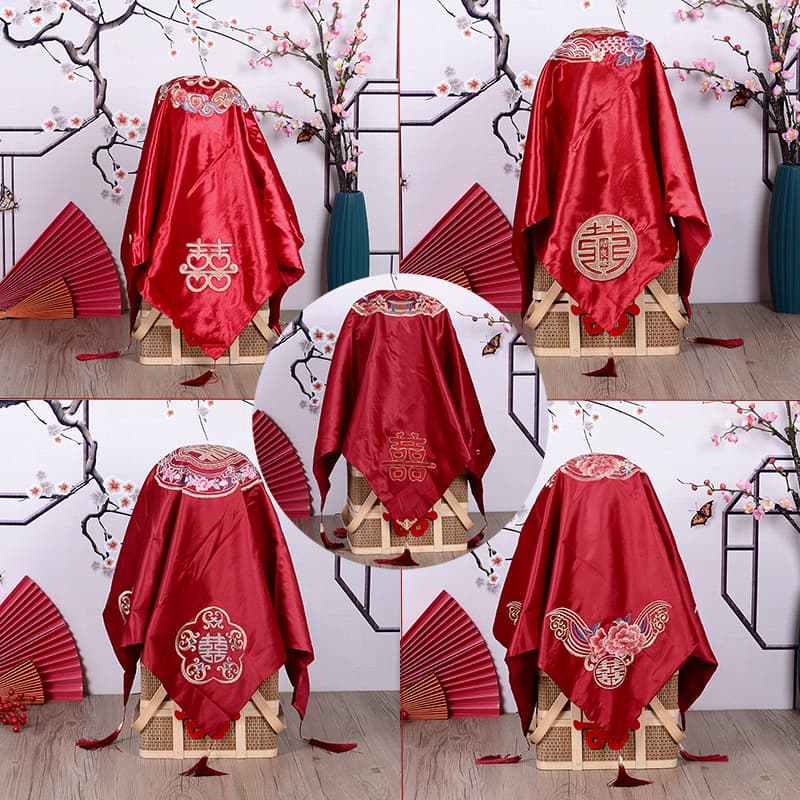Ready stock wedding hijab wedding supplies wedding Xiuhe clothing bride wedding dress embroidery satin retro manufacturer