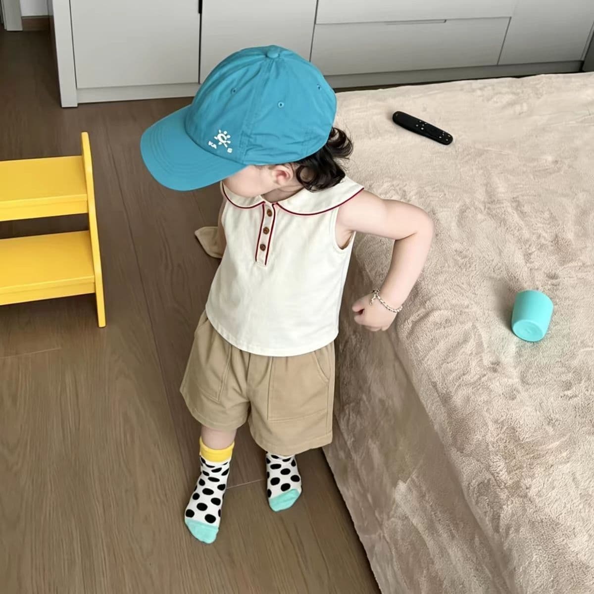 Children's Sleeveless T-Shirt 2026 Summer New Style Boys' Versatile Embroidered Navy Collar Thin Half-Braided Casual Tops T