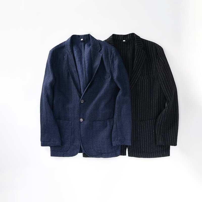 Casual Linen Men's Blazer Lightweight Linen Suit Jacket Relaxed Everyday Coat D001