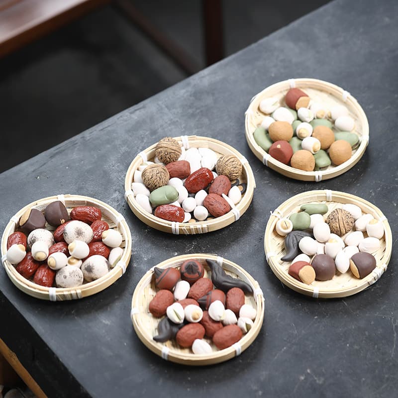 Yixing Purple Sand Tea Pet Peanut Ornament Bionic Broad Bean Longevity Fruit Jujube Longan Chestnut Water Caltrop Ornament Tea Set