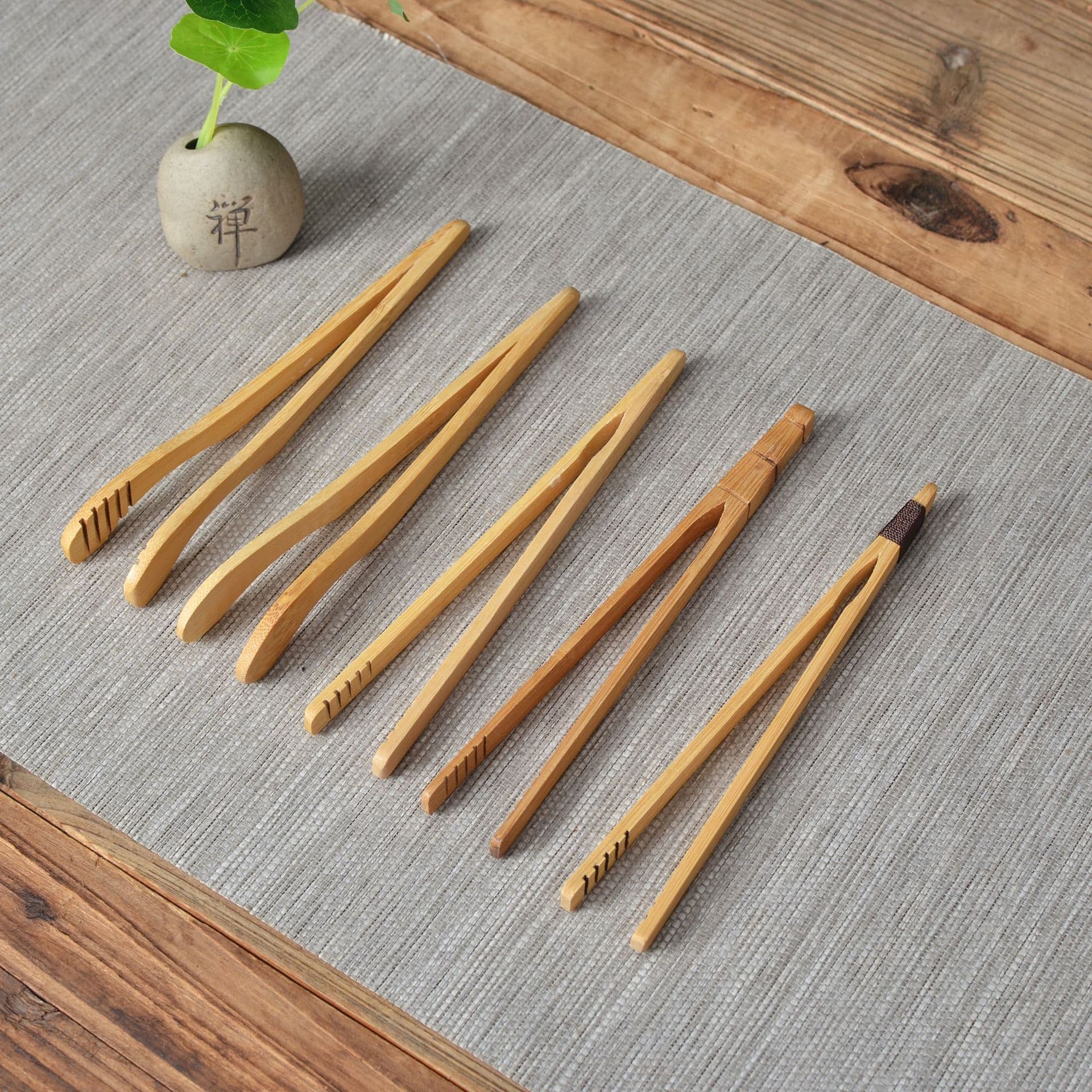 Fujian Factory Direct Bamboo Tea Cup Clip Tweezer Kung Fu Tea Set Accessory Non-slip Heat-resistant Tea Ceremony Carbonized