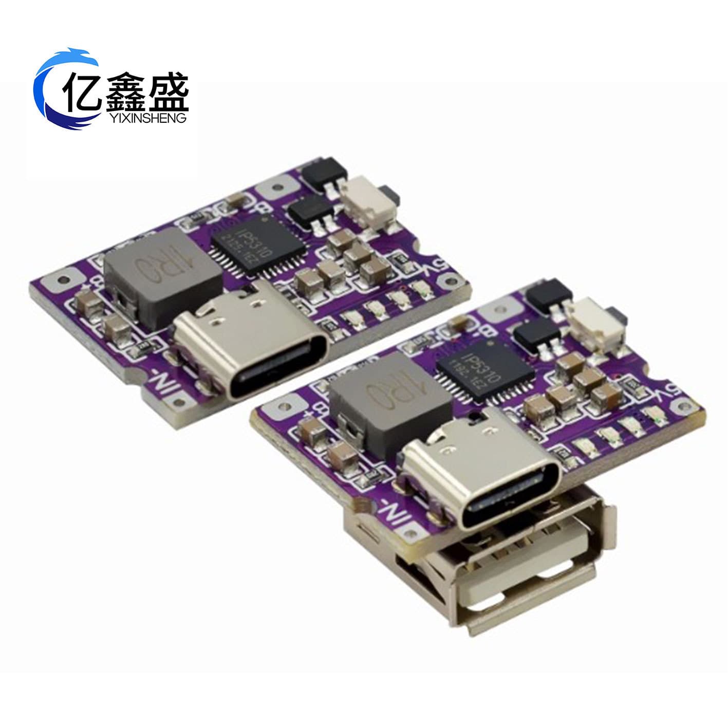 Mini type-C power bank mainboard, 3A charge and discharge integrated module, can charge phones 5V to 4.2V