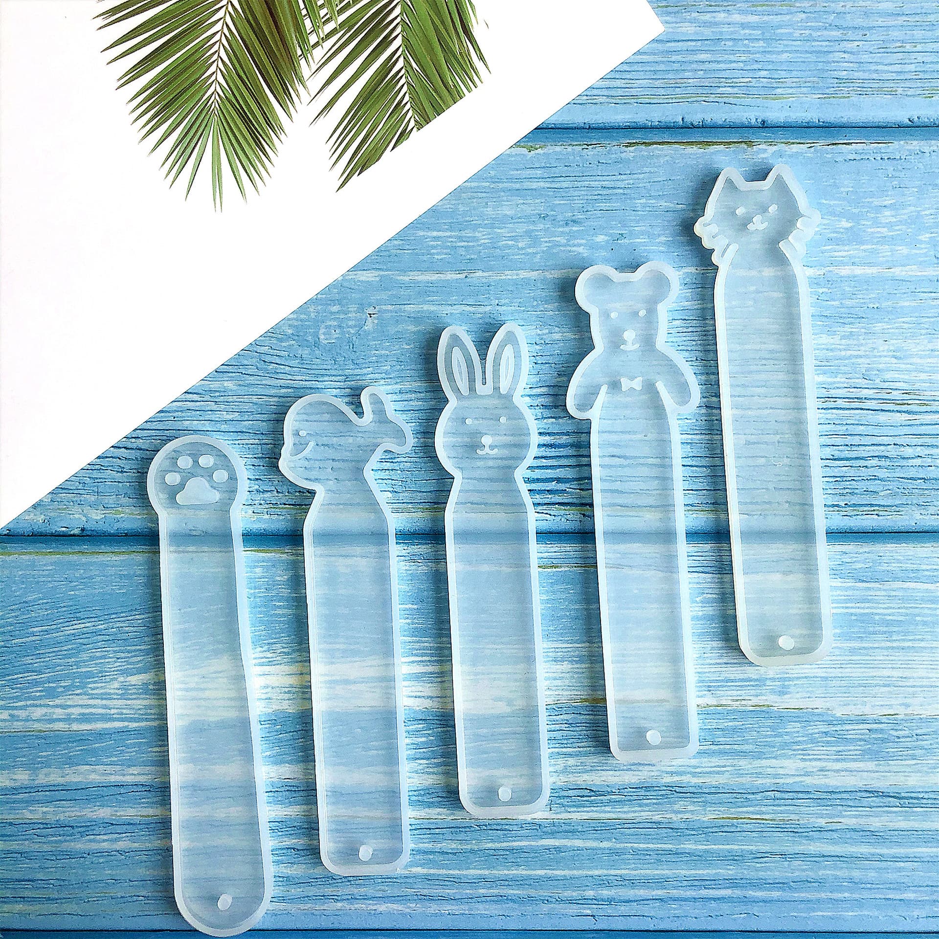 Mirror Epoxy Mold 5 Large Red Panda Claw Rabbit Whale Kitten Bookmark Mold