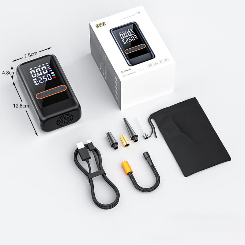 Cross-border vehicle tire pump portable intelligent digital display air pump handheld wireless charging emergency air pump