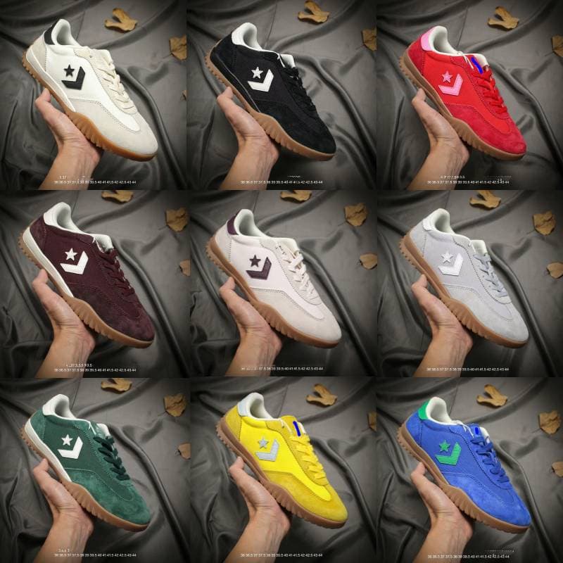 Original Converse V Run Star Arrow Star German Trainer Meteor Skate Shoes Unisex Retro Low-Top Wear-Resistant Anti-Slip Sneakers
