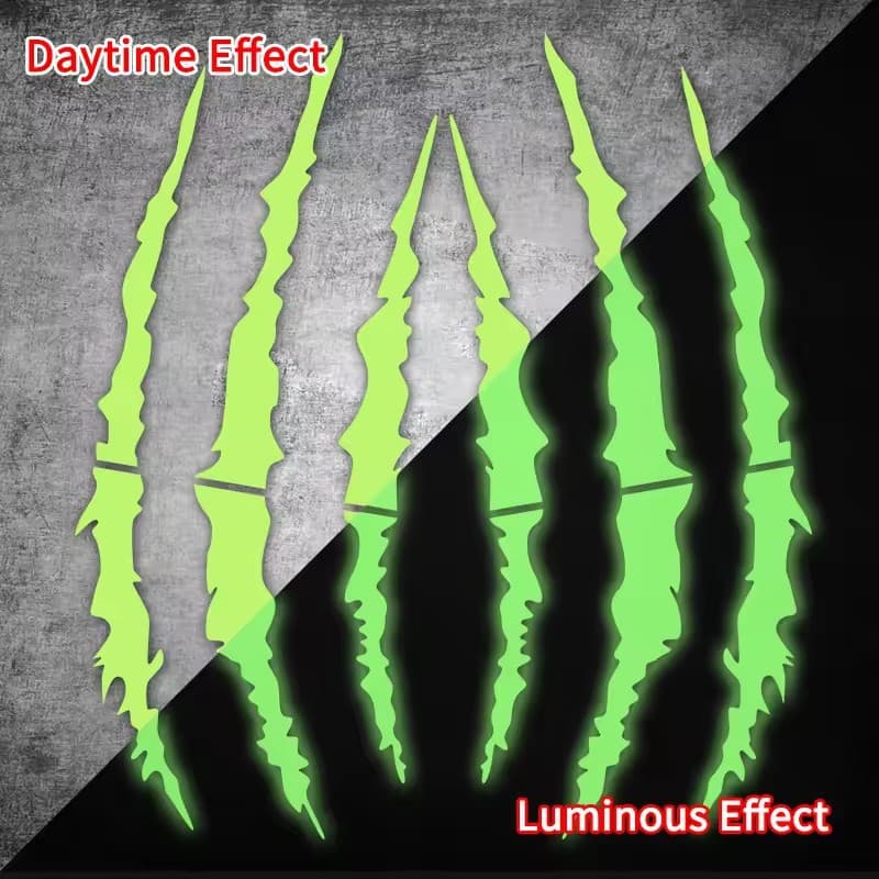 Monster Claw Car Sticker Waterproof Scratch-Resistant Night Light Eyebrow Decoration Body Sticker Personality Modification Decal