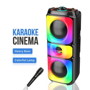 New Cross-Border Dual 4-Inch Rechargeable Audio Outdoor Party Bluetooth Speaker Dual Speaker KTV Card Speaker