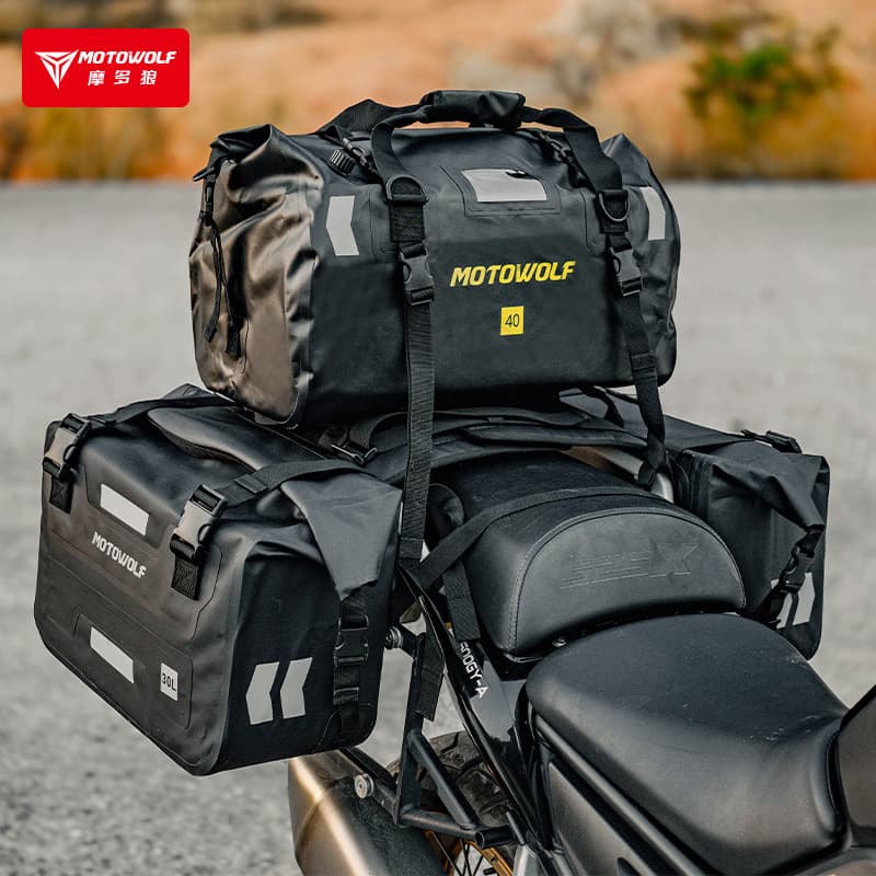 Motorcycle Outdoor Waterproof Quick-Release Side Bag, Travel Pannier, Rear Side Luggage Bag, Large Capacity Saddlebag