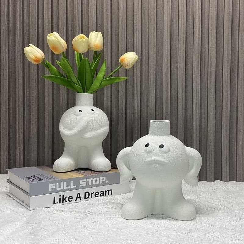 Vase Ins Style High Appearance Foot Shape Porcelain Vase for Entryway Desktop Cute Super Funny Cartoon Vase
