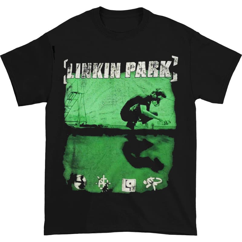 Linkin Park American Street Graffiti Retro Direct Print Short T-Shirt Punk Style Cotton Round Neck Short Sleeve Casual Top