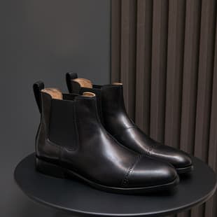 2026 Autumn Winter New Retro Sleeve Chelsea Boots Men Boots Genuine Leather Breathable Work Boots Autumn Winter Martin Boots