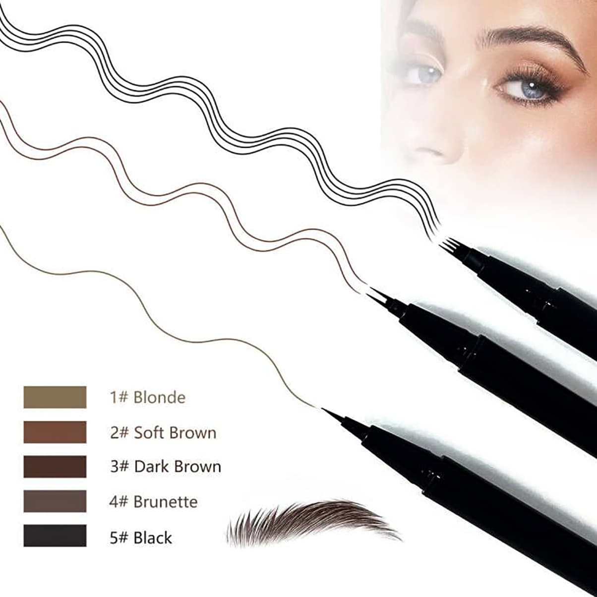 Cross-border four-pronged eyebrow pencil, ultra-fine two-pronged water-based eyebrow pencil, long-lasting and smudge-proof, four-pronged wild-style simulated liquid eyebrow pencil