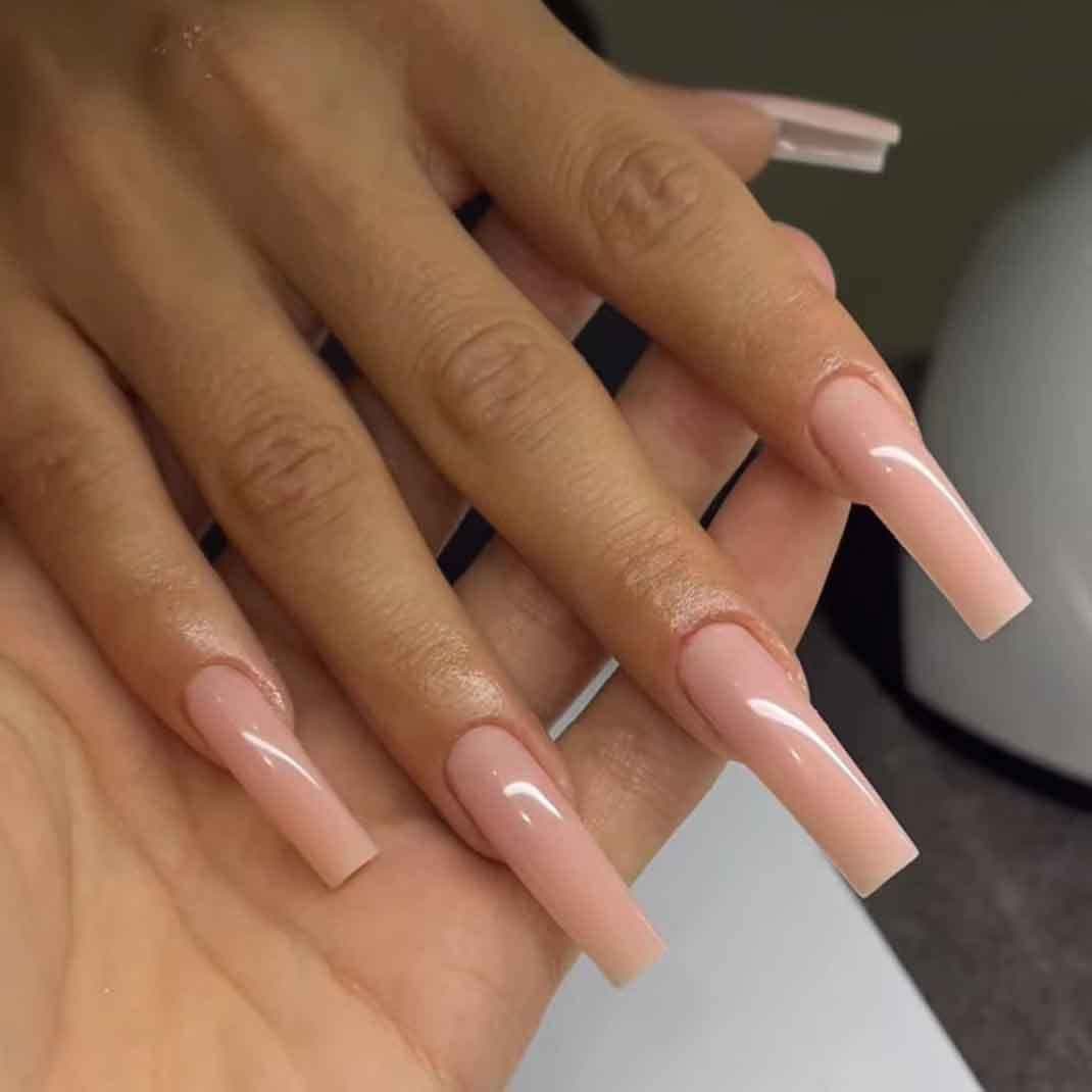 24pcs Long Press-On Nails, Acrylic Glossy Long Fake Nail Tips
