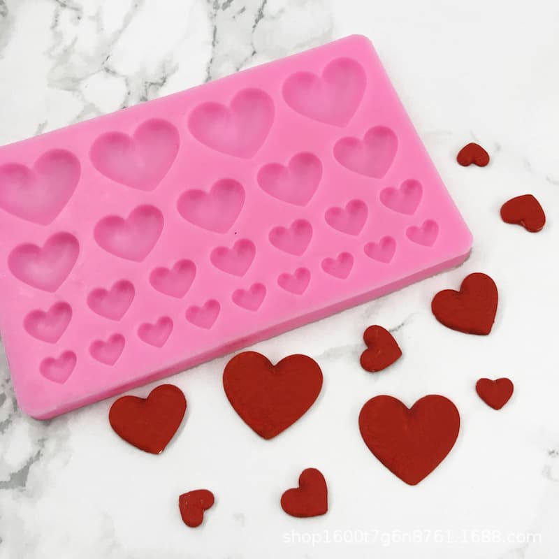 Duolian Heart-Shaped Chocolate Mold Food-Grade Silicone Mold Fondant Cake Tools Baking Supplies Factory Wholesale