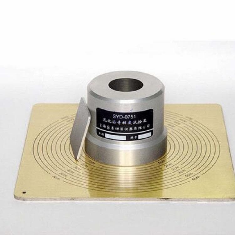 SYD-0751 Emulsified Asphalt Consistency Tester, truncated cone backing plate with scaled base plate, simple structure.