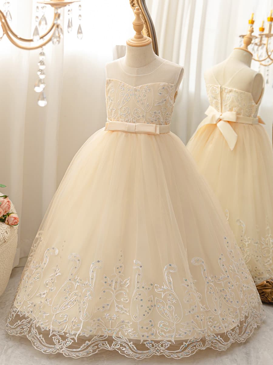 Girls' Summer Dress Cross-Border Dropshipping Medium-Large Kids Tutu Princess Gown Performance Costume Long Dress