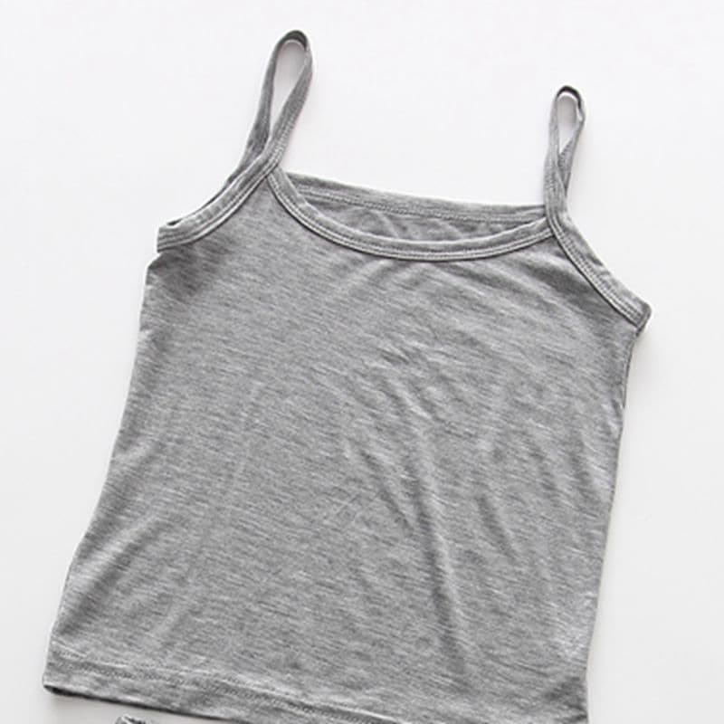 Girls' Sleeveless Vest Top Solid Color Undershirt Children's Summer Cotton Camisole