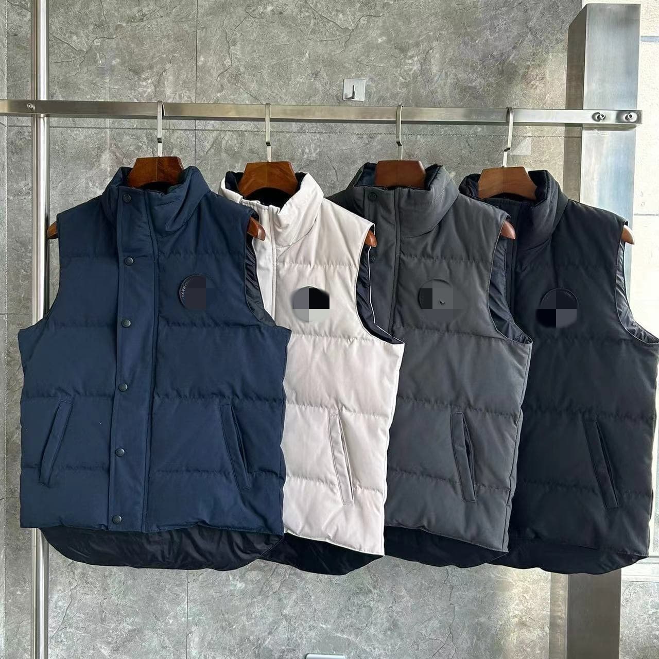 2008 New Style Goose Black Label Grey Label Stand Collar White Duck Down Vest for Men, Autumn and Winter Warm Jacket, Youth Vest