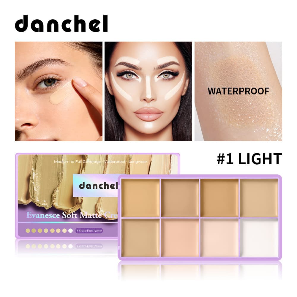 New Cross-border Danchel 8-Color Concealer Palette for Covering Acne Scars, Dark Circles, Tear Troughs, and Highlighting, Multi-Functional Makeup Palette